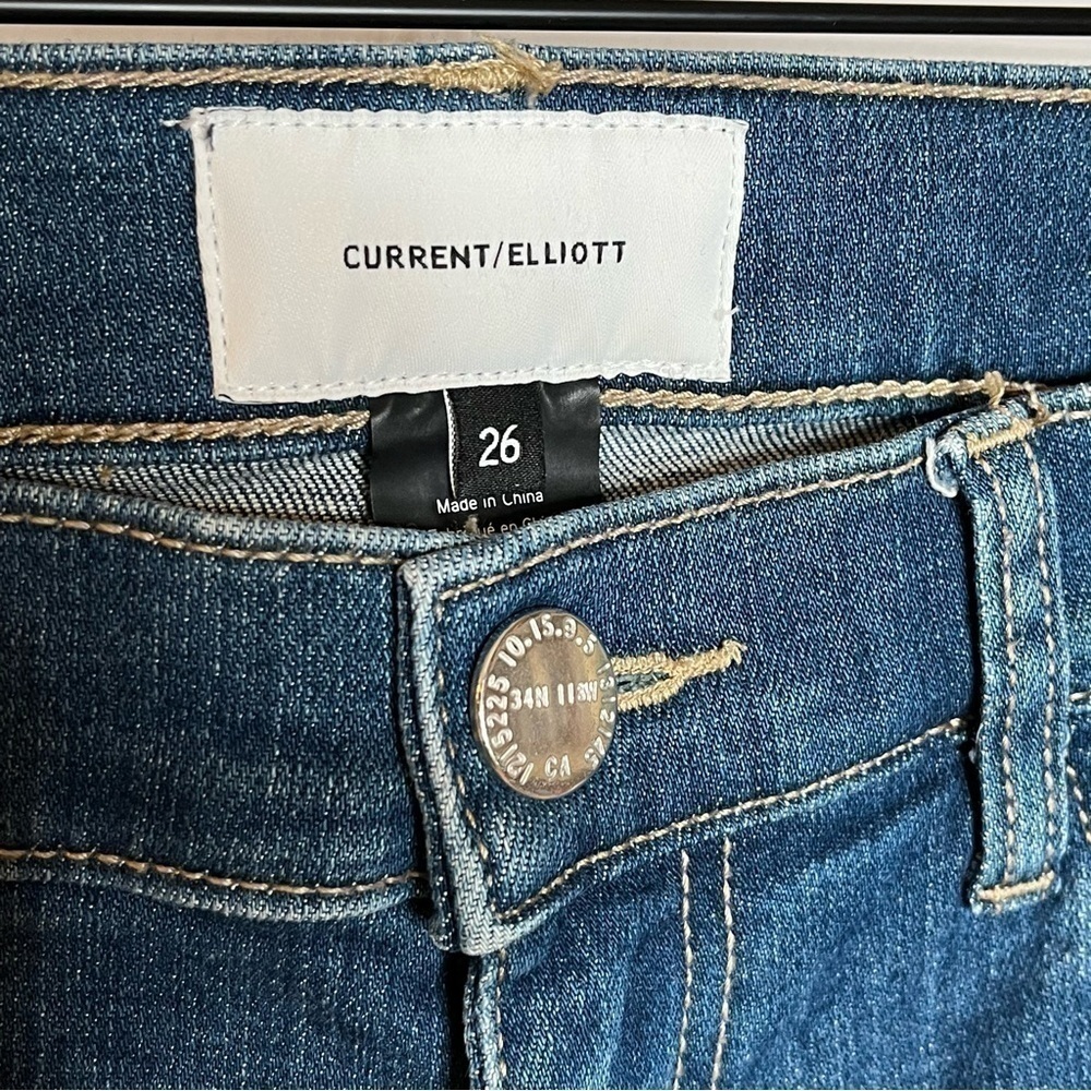 CURRENT/ELLIOTT high rise distressed straight jeans size 26 - Picture 8 of 8